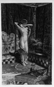 Salammbo, Tochter von Hamilcar Barca (oder Barcas) Illustration von Georges Antoine Rochegrosse (1859-1938) für den Roman „Salammbo“ von Gustave Flaubert, der den Söldnerkrieg zur Zeit des Ersten Punischen Krieges (246-241 v. Chr.) zwischen den Römern und  von Georges Marie Rochegrosse