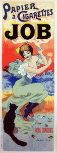Lebensstil. Job rollt Papier für Zigarette. Plakat von Georges Meunier, Frankreich, ca. 1895