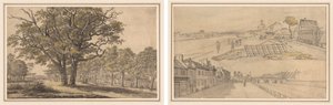 Landschaft (recto) Zwei Ansichten von Paris (verso)