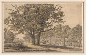 Landschaft recto Zwei Ansichten von Paris verso, erste Hälfte 1800er Jahre von Georges Michel