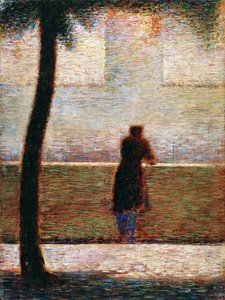 Ein Mann, der sich auf ein Geländer lehnt, ca. 1881 von Georges Pierre Seurat