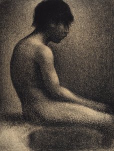 Sitzender Akt. Studie für Une Baignade von Georges Pierre Seurat