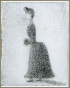Die Spaziergängerin mit Muff, ca. 1884 von Georges Pierre Seurat