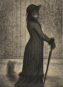 Une Elegante, Frau spaziert, ca. 1884