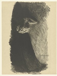 Stehende Frau mit erhobenen Armen von Georges Rochegrosse