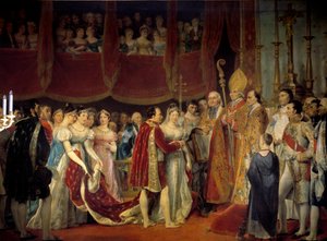 Religiöse Hochzeit von Napoleon I. (1769-1821) mit Erzherzogin Marie Louise von Habsburg-Lothringen (1791-1847), 2.04.1810 im Salon Carré des Louvre