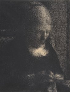 Stickerei; Die Mutter des Künstlers von Georges Seurat