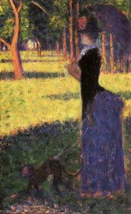 Studie für La Grande Jatte: Frau mit einem Affen, 1884 von Georges Seurat