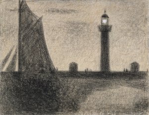 Der Leuchtturm in Honfleur, 1886 von Georges Seurat