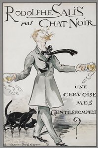 Rodolphe Salis im Chat Noir, ca. 1890 von Georges Tiret Bognet