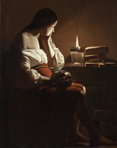Die Magdalena mit der rauchenden Flamme, circa 1635-37 von Georges de La Tour