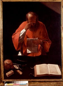 Darstellung des Heiligen Hieronymus beim Lesen, Gemälde von Georges de La Tour von Georges de La Tour