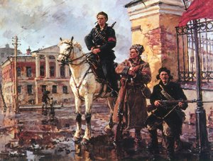 Erste Tage der Oktoberrevolution, Russland, 1917-1949 von Georgi Savitsky
