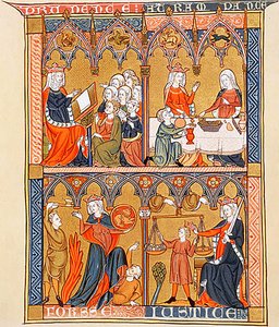 Vier Kardinaltugenden aus Somme le Roi von Dominikanermönch Laurent, ca. 1290-1300 von Georgia Levan Ramishvili from Tbilisi