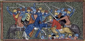 Karl Martell besiegt Eudo und die Sarazenen, Grandes chroniques de France von Georgia Levan Ramishvili from Tbilisi