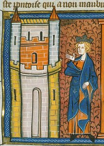 Ludwig IX. vor der Festung, aus Chroniques de France ou de St Denis, 14. Jahrhundert von Georgia Levan Ramishvili from Tbilisi