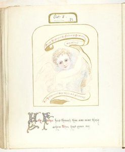 Ohne Titel [Cherub und religiöser Text], 1855-68