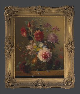 Blumenstillleben mit Pfingstrose von Georgius Jacobus Johannes van Os