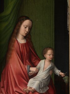 (Detail) eines Außenpanels der Taufe Christi, ca. 1502-08 von Gerard David