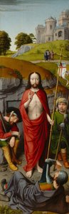 Die Auferstehung mit den Pilgern von Emmaus von Gerard David