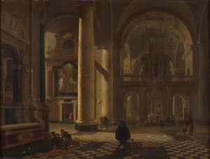 Innenraum einer katholischen Kirche von Gerard Houckgeest