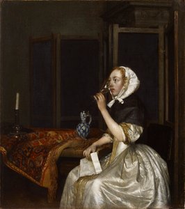 Dame mit Weinglas, ca. 1665 von Gerard Ter Borch the Younger