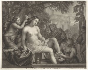 Bathseba erhält die Botschaft von David von Gerard Valck