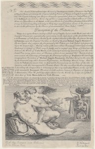 Lotterielos für das Gemälde von Venus und Amor nach Michelangelo, 1734 von Gerard Vandergucht
