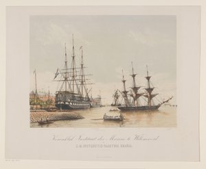 Korvette Z.M. Urania und Linienschiff Z.M. Kortenaert Königliches Marineinstitut in Willemsoord und Z.M. Schulschiff Urania von Gerard Voorduin