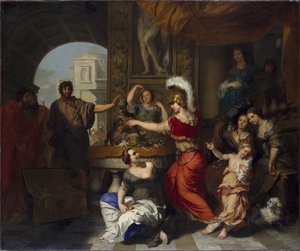 Achilles entdeckt unter den Töchtern des Lykomedes