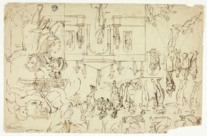 Kopien nach Illustrationen von Statuen und Gemälden; Maße für ein männliches Skelett von Gerard de Lairesse