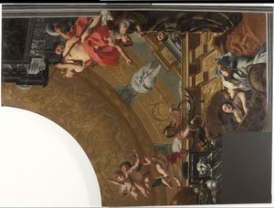 Teil (rechts oben) eines Deckenfreskos mit Diana und ihren Gefährtinnen von Gerard de Lairesse