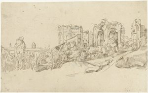 Ruinen der Thermen des Trajan von Gerard ter Borch (II)