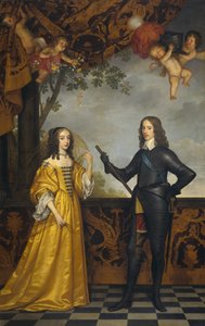 Doppelporträt von Wilhelm II. (1626-1650), Prinz von Oranien, und seiner Frau Maria Stuart (1631-1660) von Gerard van Honthorst