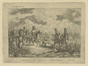 Napoleon bei gefallenen Soldaten