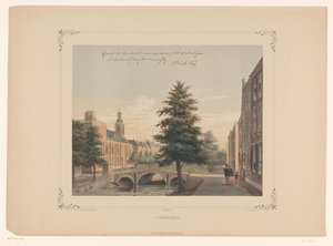 Ansicht auf den Rapenburg in Leiden von Gerardus Johannes Bos