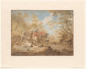 Landschaft mit kämpfenden Reitern