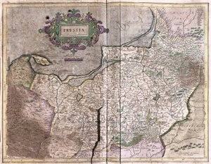 Antike Karte von Polen - heute Litauen (Gravur)