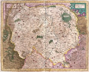 Bayerische Region und der Fluss Donau, Deutschland von Gerardus Mercator