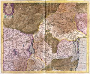 Golf von Venedig bis Tirol, zentriert auf den Gardasee und Verona, Italien (Stich) von Gerardus Mercator