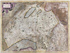 Nordosten von Genf, Schweiz (Stich) von Gerardus Mercator