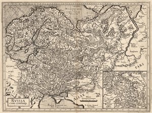 Russland mit Grenzen. Karte von Russland, 1587 von Gerardus Mercator