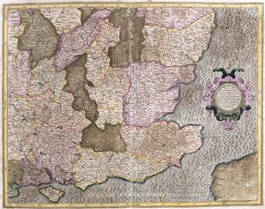 Südostregion von England einschließlich des Ärmelkanals und London von Gerardus Mercator