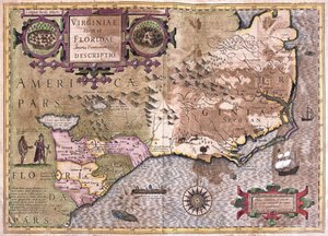 Virginia und Florida (Gravur) von Gerardus Mercator
