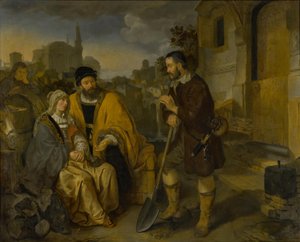 Der Feldarbeiter von Gibea bietet dem Levit und seinem Kebsweib Unterkunft von Gerbrand van den Eeckhout