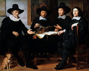 Vier Offiziere der Amsterdamer Küfer- und Weinhebergilde, 1657 von Gerbrand van den Eeckhout