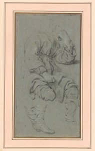 Studie eines sitzenden Mannes, für eine Figur im Gemälde des Propheten Elisa und der Schunemiterin auf dem Berg Karmel (Nationalmuseum, Warschau inv. M.Ob.551 MNW) von Gerbrand van den Eeckhout