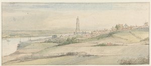 Ansicht von Rhenen und dem Rhein von Osten von Gerbrand van den Eeckhout
