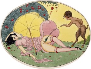 Ein Satyr und ein junges Mädchen, ca. 1917 von Gerda Marie Frederike Wegener