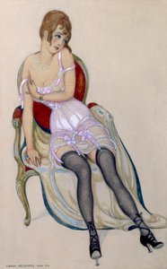 Dame in Unterwäsche